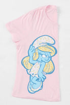 Shop Unique Vintage The Smurfs x Unique Vintage Pink Smurfs Fitted Tee Top for women – premium loungewear and festival fashion at Spoiled Brat