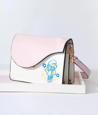 Shop The Smurfs x Unique Vintage Pink & White Smurfette Handbag - Premium Shoulder Bag from Unique Vintage Online now at Spoiled Brat 
