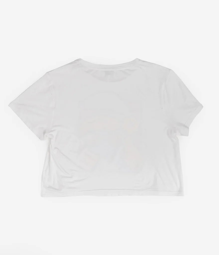 The Smurfs x Unique Vintage White Cropped Graphic Tee Top by Unique Vintage as seen on celebrities