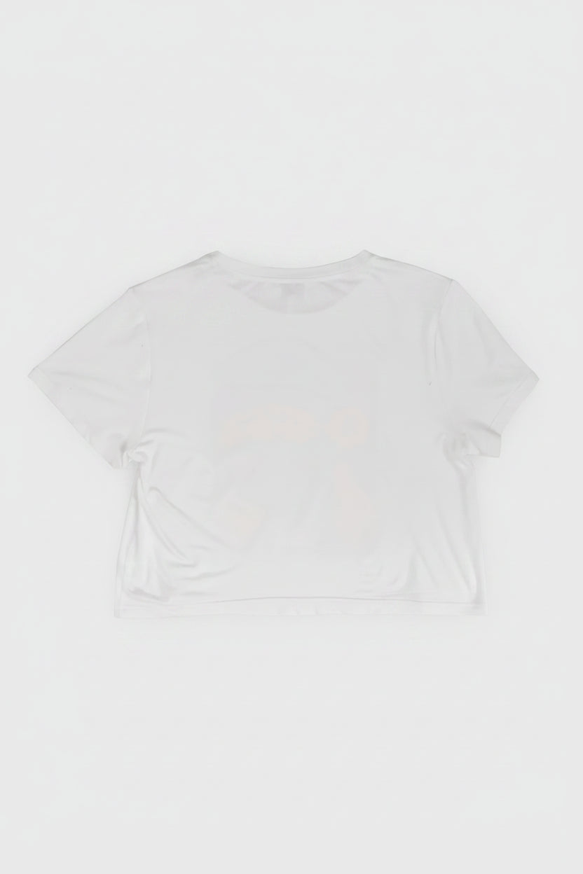 Shop Unique Vintage The Smurfs x Unique Vintage White Cropped Graphic Tee Top for women – premium loungewear and festival fashion at Spoiled Brat