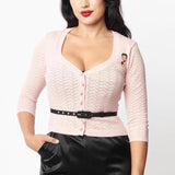 Shop Unique Vintage Unique Vintage Betty Boop x Unique Vintage Light Pink Sweetheart Cardigan Cardigan for women – premium loungewear and festival fashion at Spoiled Brat