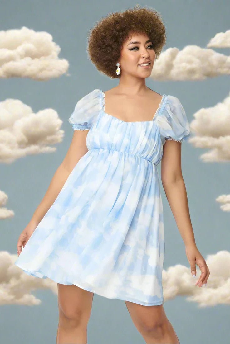 Shop Unique Vintage Unique Vintage Cloud Print Belle Babydoll Dress Dress for women – premium loungewear and festival fashion at Spoiled Brat
