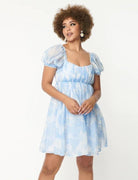 Shop Unique Vintage Unique Vintage Cloud Print Belle Babydoll Dress Dress for women – premium loungewear and festival fashion at Spoiled Brat