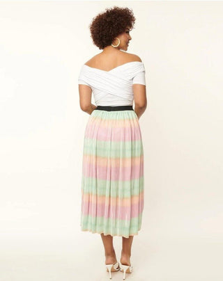 Shop Unique Vintage Pastel Ombre Pleated Hilty Skirt - Spoiled Brat  Online