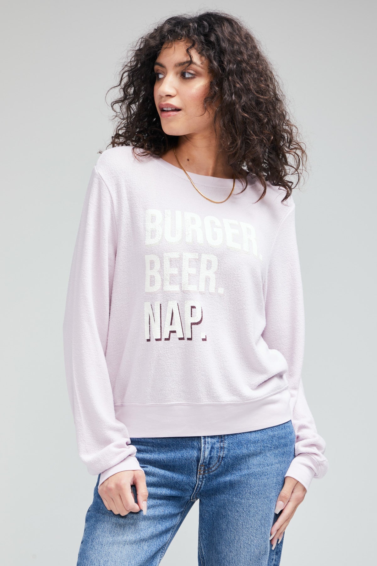 Shop Wildfox Wildfox Burger Beer Nap Baggy Beach Jumper online at Spoiled Brat