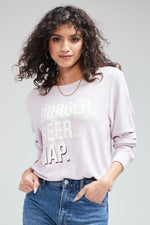 Shop Wildfox Wildfox Burger Beer Nap Baggy Beach Jumper online at Spoiled Brat