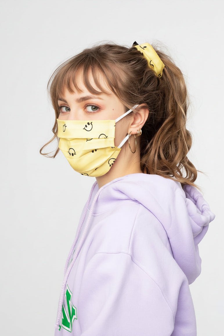 Shop Yeah Bunny Yeah Bunny Smiley Face Hair Scrunchie Hairband for women – premium loungewear and festival fashion at Spoiled Brat