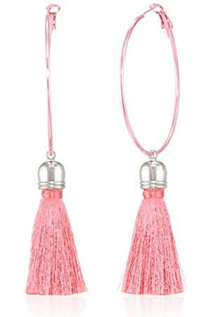 Shop Suzywan DELUXE Suzywan DELUXE Fuchsia Tassel Hoop Earrings Earrings for women – premium loungewear and festival fashion at Spoiled Brat