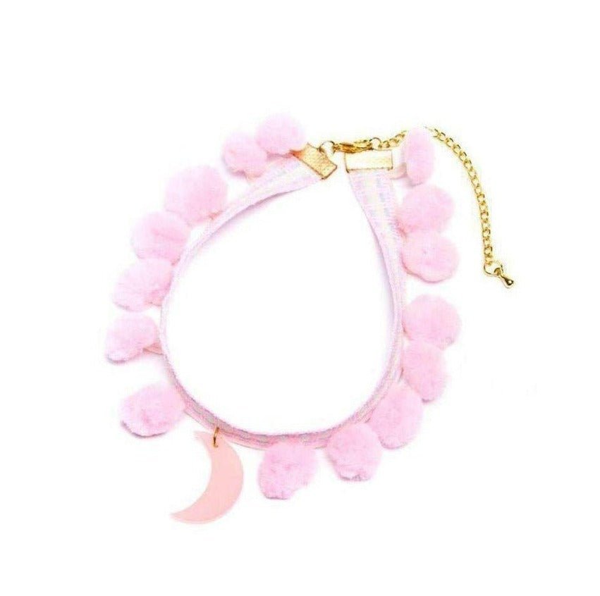 Shop Suzywan DELUXE Suzywan DELUXE Pink Moon Pom Pom Choker Choker for women – premium loungewear and festival fashion at Spoiled Brat