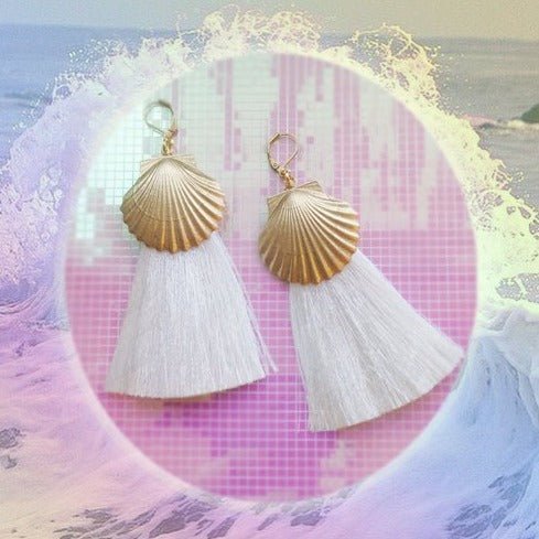 Shop Suzywan DELUXE Suzywan DELUXE Sea Shells Tassel Mermaid Earrings Earrings for women – premium loungewear and festival fashion at Spoiled Brat